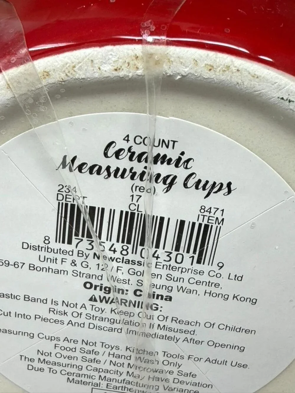 Target Red White Candy Cane Peppermint Swirl 4 Ceramic Measuring Cups Baking